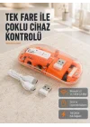 Mey İthalat® Çift Modlu Kablosuz Bluetooth 5.0 + 2.4GHz Mouse – 3 Cihaz Bağlantılı, Hızlı Geçiş Düğmeli