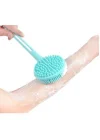 Mey İthalat® Çift Taraflı Silikon Uzun Saplı Banyo Fırçası