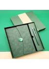 Mey İthalat® Çizgili Defter Ve Metal Kalem Seti