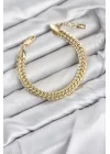 Mey İthalat® CM Kalın Singapur Model Gold Renk Pirinç Kadın Bileklik