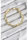 Mey İthalat® CM Kalın Zincir Model Gold Renk Pirinç Kadın Bileklik