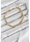 Mey İthalat® CM Singapur Model Zincir Gold Renk Kadın Bileklik