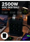 Mey İthalat® Çoklu Priz 8 Çıkışlı 4 USB 2 Type-C Anahtarlı Dikey Priz Kulesi
