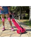 Mey İthalat® 3 Tekerlekli Işıklı Maxi Scooter Pembe