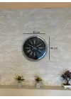 Mey İthalat® Dark Elegance 40 Cm Metal Krom Duvar Saati