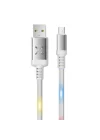 Mey İthalat®  DC09 Ses Duyarlı Işıklı Micro USB Kablo 1M 2A - Beyaz