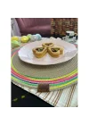 Mey İthalat® DecoHandy 39cm Neon Renkli Şeritli Jüt Örme Supla Amerikan Servis