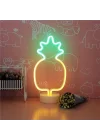 Mey İthalat®  Dekoratif Ananaslı Neon Led Masa Ve Gece ası Hediyelik a