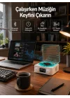 Mey İthalat® Dekoratif Gece Işıklı Bluetooth Hoparlör – Zaman ve Pil Ekranlı