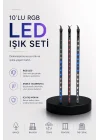 Mey İthalat® Dekoratif Ortam Aydınlatması RGB LED 10’lu Çubuk Seti