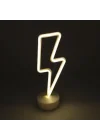 Mey İthalat®  Dekoratif Şimşek Şeklinde Pilli Neon Led a Süs Masa ası