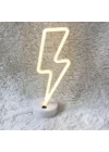 Mey İthalat®  Dekoratif Şimşek Şeklinde Pilli Neon Led a Süs Masa ası