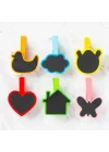 Mey İthalat® Desenli Notlu Ahşap Mandal (6lı Set - 10 Paket)