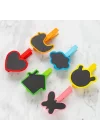 Mey İthalat® Desenli Notlu Ahşap Mandal (6lı Set - 10 Paket)