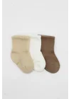 Mey İthalat® Dog Boy 3lü Penye Soket Çorap 10134 Bej
