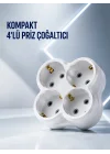 Mey İthalat® Duvar Tipi Priz Çoğaltıcı 4 Çıkışlı Kablosuz Kompakt Priz Adaptörü