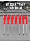 Mey İthalat® Düz ve Yıldız Başlıklı 7li Tornavida Seti Ergonomik Tutma