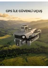 Mey İthalat® Ekranlı Kumandalı GPS Drone Çift Kameralı Katlanabilir Hava Aracı