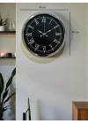 Mey İthalat® Elegance 40 Cm Metal Krom Duvar Saati