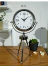 Mey İthalat® Elegance Krom Tripod Üç Ayaklı Metal Masa Saati