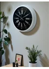 Mey İthalat® Elegance White 40 Cm Metal Duvar Saati