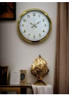 Mey İthalat® Elegant Gold Frame 40 Cm Metal Duvar Saati