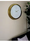 Mey İthalat® Elegant White Gold 40 Cm Metal Duvar Saati
