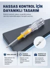 Mey İthalat® Elektrik Test Kalemi Neon Işıklı Nikel Kaplama 110-220V Dirençli