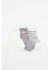 Mey İthalat® Elephant Boy 3lü Penye Soket Çorap 10135 Ekru