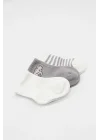 Mey İthalat® Elephant Boy 3lü Penye Soket Çorap 10135 Ekru