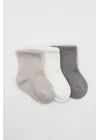 Mey İthalat® Elephant Boy 3lü Penye Soket Çorap 10135 Gri