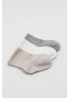 Mey İthalat® Elephant Boy 3lü Penye Soket Çorap 10135 Gri