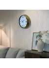 Mey İthalat® Elite Gold 40 Cm Metal Duvar Saati