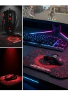 Mey İthalat® Ergonomik Gaming Mouse ve Mousepad 3 DPI Ayarlı LED Işıklı Tasarım