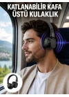 Mey İthalat® Ergonomik Konforlu Kablosuz Kulak Üstü Bluetooth Kulaklık Yeni Nesil