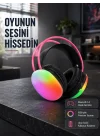 Mey İthalat® Ergonomik RGB Bluetooth Kulaklık 3D Ses Yeni Nesil