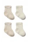 Mey İthalat® Fiyonklu Penye Soket Çorap 2li 10149 Bej