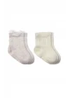 Mey İthalat® Fiyonklu Penye Soket Çorap 2li 10149 Taş