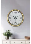 Mey İthalat® Gold Lüks 40 Cm Metal Modern Duvar Saati