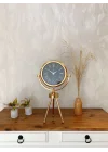 Mey İthalat® Gold Metal Mini Tripod Sade Masa Saati 45×26 cm