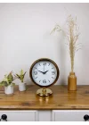 Mey İthalat® Gold Metal Modern Masa Saati 25×20 cm