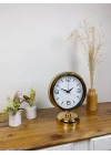 Mey İthalat® Gold Metal Modern Masa Saati 25×20 cm