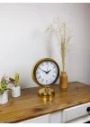 Mey İthalat® Gold Metal Retro Masa Saati 25×20 cm