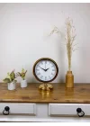 Mey İthalat® Gold Metal Retro Masa Saati 25×20 cm