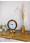 Mey İthalat® Gold Metal Retro Masa Saati 25×20 cm