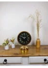 Mey İthalat® Gold Metal Sade Masa Saati 25×20 cm