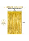 Mey İthalat® Gold Metalize Parti Perdesi 100x200 cm – Kapı ve Arka Fon Perdesi