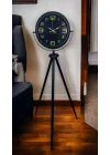 Mey İthalat® Gold Rakamlı Siyah Tripod Ayaklı Saat