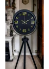Mey İthalat® Gold Rakamlı Siyah Tripod Ayaklı Saat