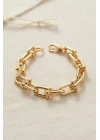 Mey İthalat® Gold Renk Pirinç Tifani Model Kadın Bileklik